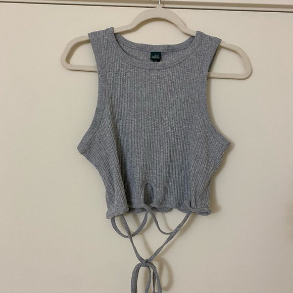 Light Grey Target Wild Fable Ribbed Crop Top - Size Large NWOT - Picture 1 of 4